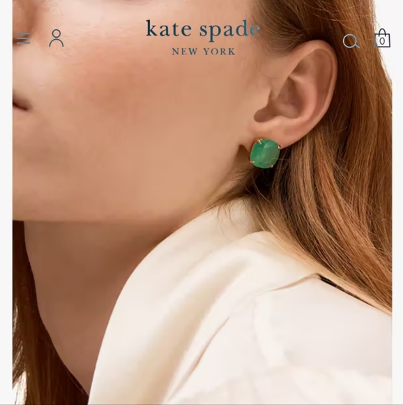 NWT Kate Spade Beryl Green Square Studs $38 - Picture 2 of 8